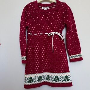 Sky Festive Red Knit Dress for Kids